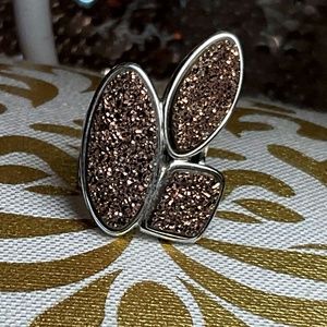 Stunning Bronze Metallic ST SLVR Statement Ring Sz 7